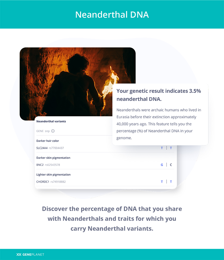 Neanderthal DNA results on GenePlanet's mobile app